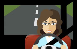 driving, woman, car